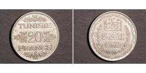 20 Franc Tunisie Argent 