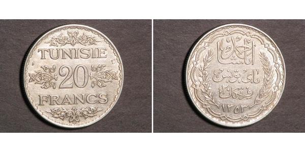 20 Franc Tunisie Argent 