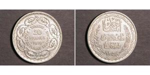 20 Franc Tunisia Argento Ahmad II ibn Ali
