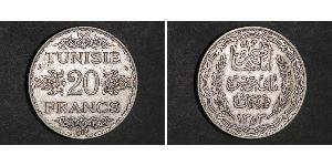 20 Franc Tunisia Argento 