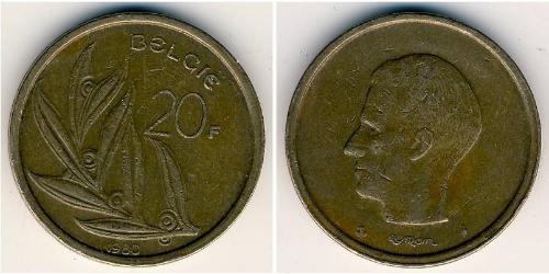 20 Franc Bélgica Bronce 