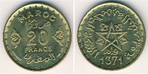 20 Franc Marruecos Bronce 