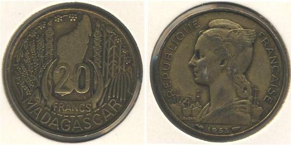 20 Franc Madagascar Bronze 