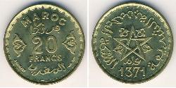 20 Franc Marokko Bronze 