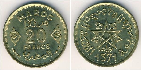 20 Franc Morocco Bronze 