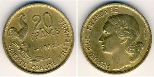 20 Franc French Fourth Republic (1946-1958) Bronze/Aluminium 