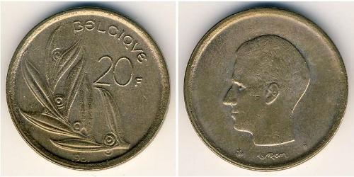 20 Franc Belgien Bronze/Nickel 