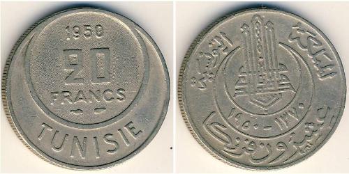 20 Franc Tunisia Copper/Nickel 