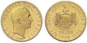 20 Franc Albanien / Königreich Albanien (1928-1939) Gold Zog I, Skanderbeg III of Albania