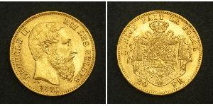 20 Franc Belgien Gold Leopold II (1835 - 1909)