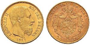 20 Franc Belgien Gold Leopold II (1835 - 1909)