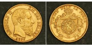 20 Franc Belgien Gold Leopold II (1835 - 1909)