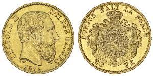 20 Franc Belgium Gold Leopold II of Belgium(1835 - 1909)