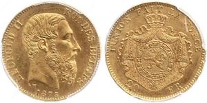 20 Franc Belgium Gold Leopold II of Belgium(1835 - 1909)