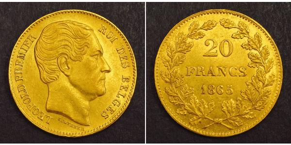 20 Franc Belgium Gold Leopold I of Belgium (1790-1865)