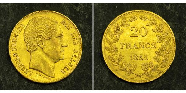 20 Franc Belgium Gold Leopold I of Belgium (1790-1865)