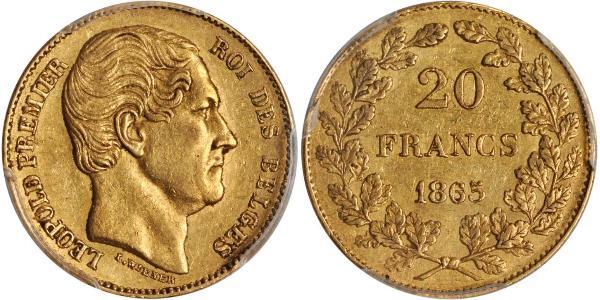 20 Franc Belgium Gold Leopold I of Belgium (1790-1865)