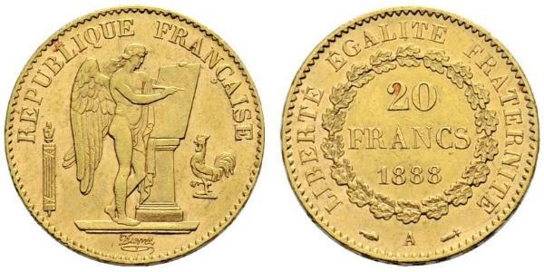 20 Franc Dritte Französische Republik (1870-1940)  Gold 