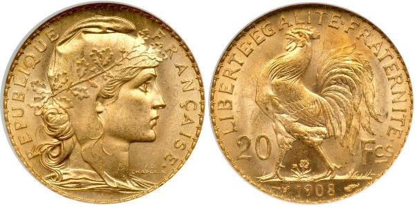 20 Franc Dritte Französische Republik (1870-1940)  Gold 