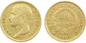 20 Franc Erstes Kaiserreich (1804-1814) Gold Napoleon Bonaparte(1769 - 1821)