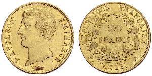 20 Franc Erstes Kaiserreich (1804-1814) Gold Napoleon Bonaparte(1769 - 1821)