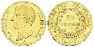 20 Franc Erstes Kaiserreich (1804-1814) Gold Napoleon Bonaparte(1769 - 1821)