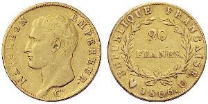 20 Franc Erstes Kaiserreich (1804-1814) Gold Napoleon Bonaparte(1769 - 1821)