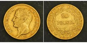 20 Franc Erstes Kaiserreich (1804-1814) Gold Napoleon Bonaparte(1769 - 1821)