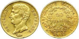 20 Franc Erstes Kaiserreich (1804-1814) Gold Napoleon Bonaparte(1769 - 1821)