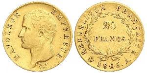 20 Franc Erstes Kaiserreich (1804-1814) Gold Napoleon Bonaparte(1769 - 1821)