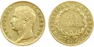 20 Franc Erstes Kaiserreich (1804-1814) Gold Napoleon Bonaparte(1769 - 1821)