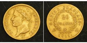 20 Franc Erstes Kaiserreich (1804-1814) Gold Napoleon Bonaparte(1769 - 1821)