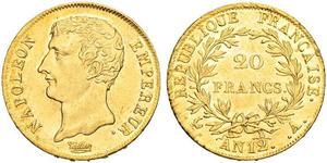 20 Franc First French Empire (1804-1814) Gold Napoleon (1769 - 1821)