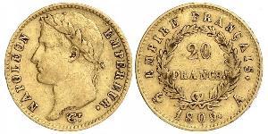 20 Franc First French Empire (1804-1814) Gold Napoleon (1769 - 1821)