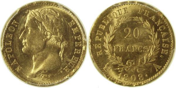 20 Franc First French Empire (1804-1814) Gold Napoleon (1769 - 1821)