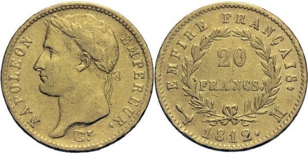 20 Franc First French Empire (1804-1814) Gold Napoleon (1769 - 1821)