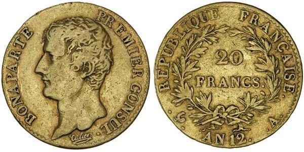 20 Franc First French Empire (1804-1814) Gold Napoleon (1769 - 1821)