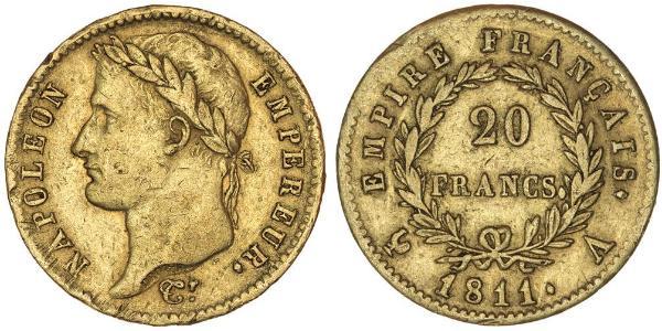 20 Franc First French Empire (1804-1814) Gold Napoleon (1769 - 1821)