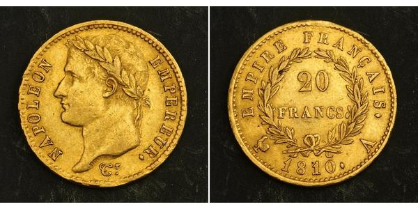 20 Franc First French Empire (1804-1814) Gold Napoleon (1769 - 1821)