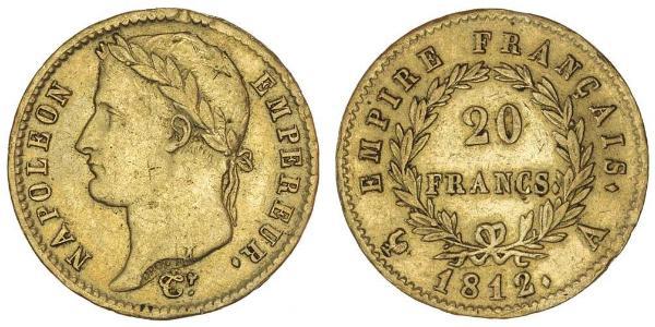 20 Franc First French Empire (1804-1814) Gold Napoleon (1769 - 1821)
