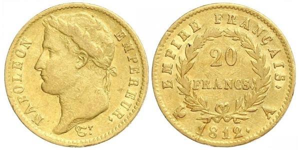 20 Franc First French Empire (1804-1814) Gold Napoleon (1769 - 1821)
