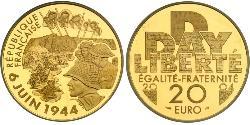 20 Franc French Fifth Republic (1958 - ) Gold 