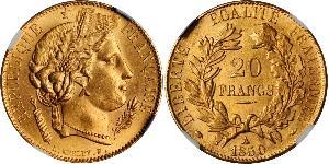 20 Franc French Second Republic (1848-1852) Gold 