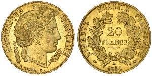 20 Franc French Second Republic (1848-1852) Gold 