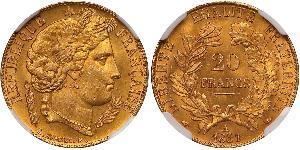 20 Franc French Second Republic (1848-1852) Gold 