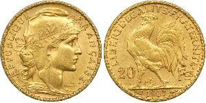 20 Franc French Third Republic (1870-1940)  Gold 