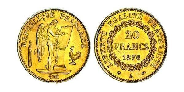 20 Franc French Third Republic (1870-1940)  Gold 