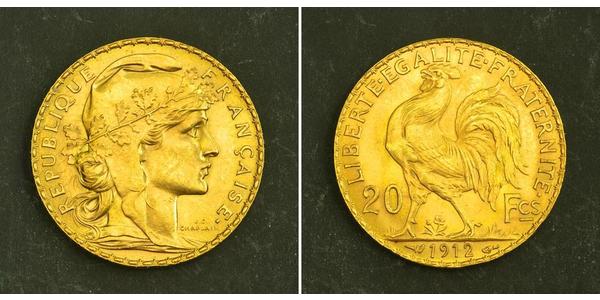 20 Franc French Third Republic (1870-1940)  Gold 