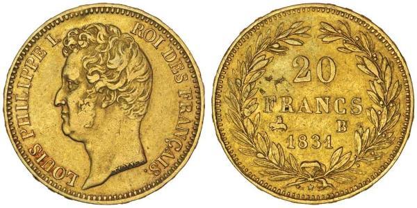 20 Franc Julimonarchie (1830-1848) Gold Louis-Philippe I (1773 -1850)