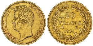 20 Franc July Monarchy (1830-1848) Gold Louis Philippe I of France (1773 -1850)